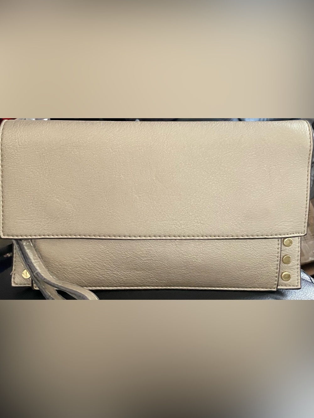 Chicos Neutral Leather Crossbody Clutch - Cream